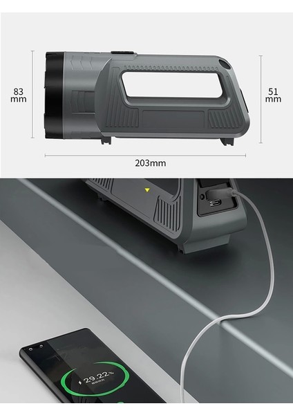 Populermarketim - Güçlü Şarjlı Fener Masa Lambası WT-603