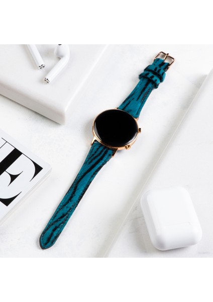 Huawei Watch GT 5 Pro 42mm ( 20mm ) Gt Gt 2 Gt 3 Pro Seramik Elegant 42MM 43MM Uyumlu Mavi Zebra Desenli Kayış Kadınlara Özel Deri Kordon fiyatları