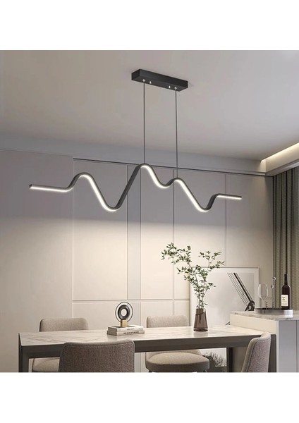 LED Avize / 3 Renkli Ledli Modern Akıllı Sarkıt Avize / Everest / 100 cm / Antrasit Kasa