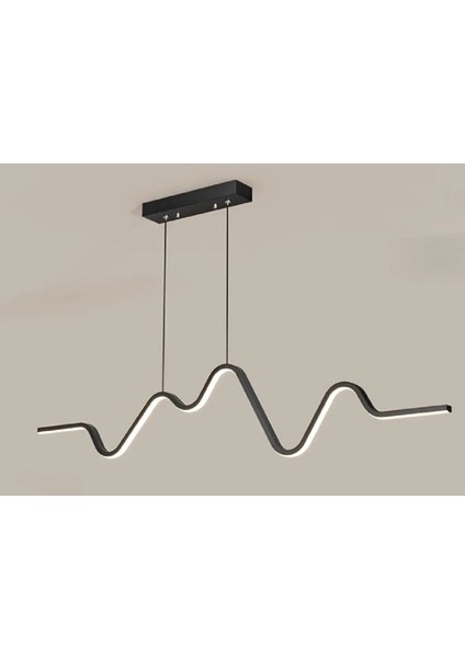 LED Avize / 3 Renkli Ledli Modern Akıllı Sarkıt Avize / Everest / 100 cm / Antrasit Kasa