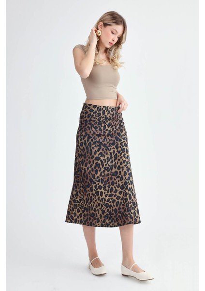 Leopar Desen Midi Boy Etek modelleri