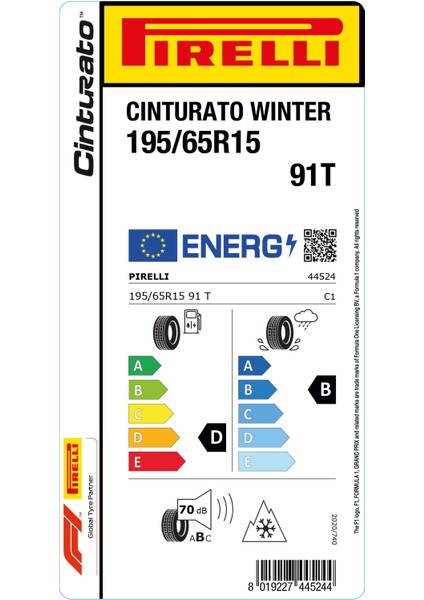 195/65 R15 91T Cinturato Winter D-B-70 Oto Kış Lastiği (Üretim Yılı: 2024) fiyatları