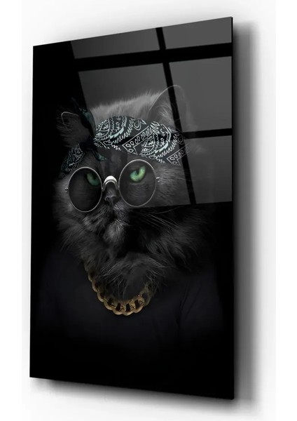Cam Tablo Bandanalı Kedi Dk modelleri