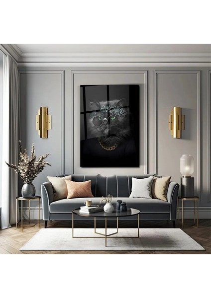 Cam Tablo Bandanalı Kedi Dk fırsatları