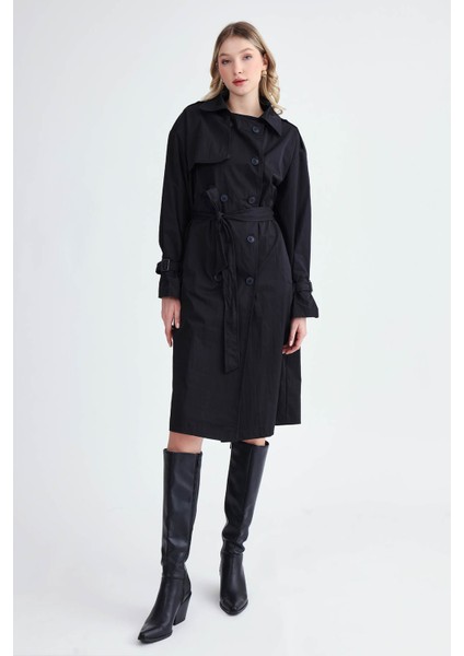 Kemerli Uzun Trençkot