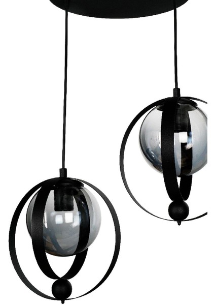 Aydınlatma Mars 2 Li Sarkıt Camlı Siyah (Glop Füme) Avize fırsatları