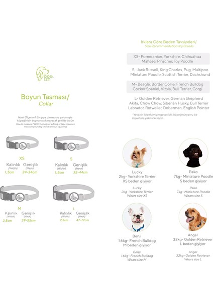 Dog.ist Happy Camper Premium Sürdürülebilir Küçük ve Orta Irk Köpek Boyun Tasması