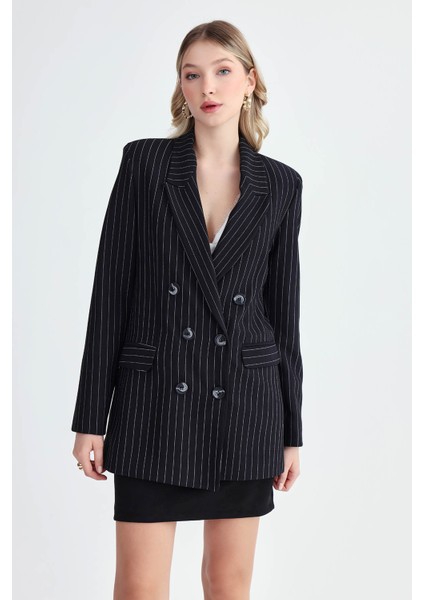 Çizgili Blazer Ceket