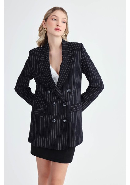 Çizgili Blazer Ceket modelleri