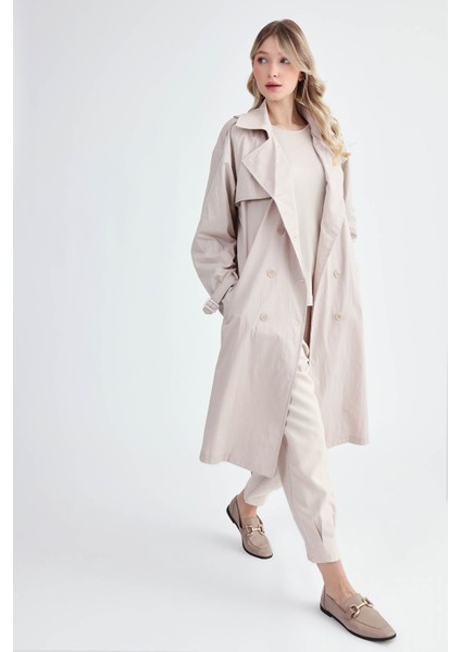 Kemerli Uzun Trençkot modelleri