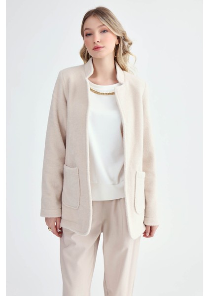 Vatkalı Hakim Yaka Uzun Keçe Ceket