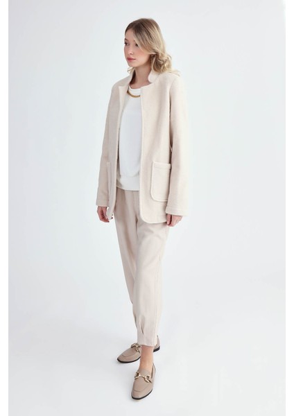 Vatkalı Hakim Yaka Uzun Keçe Ceket fiyatları