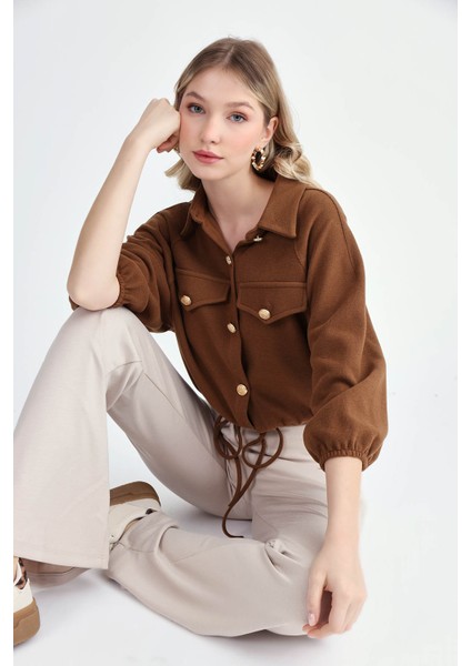 Gold Düğmeli Beli Lastikli Bluz fiyatları