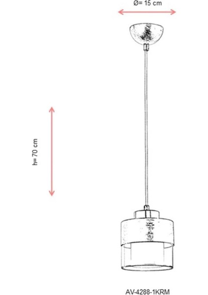 Avonnı AV-60193-1KRM Krem Boyalı Modern Avize E27 Metal Cam 15 cm modelleri