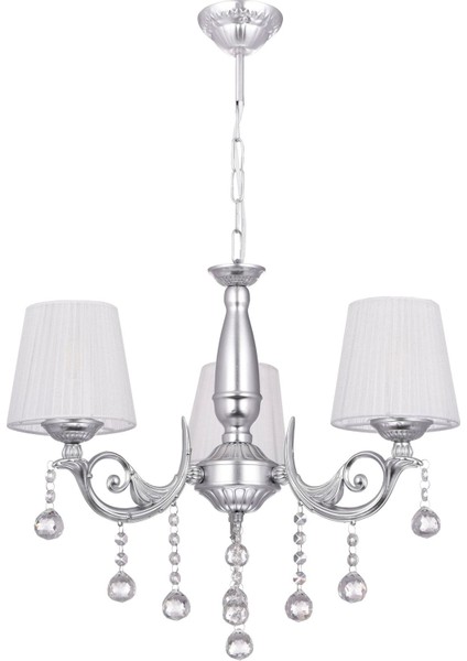 Pırıltı 3 Lü Avize Silver (Beyaz Şapkalı)