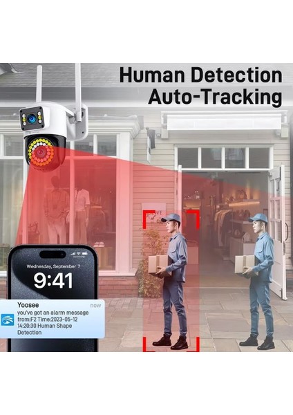 4K 8 Mp Yoosee İp Kamera - Çift Lens Wi-fi Ptz Otomatik İzleme İki Yönlü Ses - Renk Gece Görüş İnsan Algılama