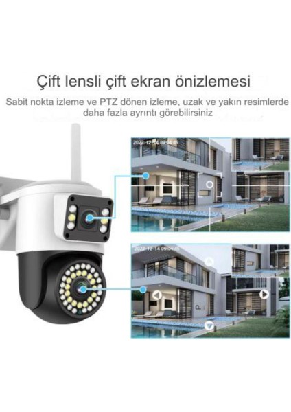 4K 8 Mp Yoosee İp Kamera - Çift Lens Wi-fi Ptz Otomatik İzleme İki Yönlü Ses - Renk Gece Görüş İnsan Algılama