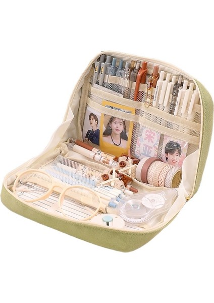 Kızlar Için Gösterişli Kırtasiye Kutusu, Ortaokul Öğrencisi, Çok Katmanlı, Sade Tarz (Yurt Dışından)