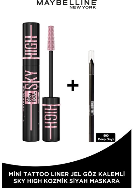 Lash Sensational Sky High Cosmic Black Maskara + Tat Liner Gel Pencil Göz Kalemi Mini