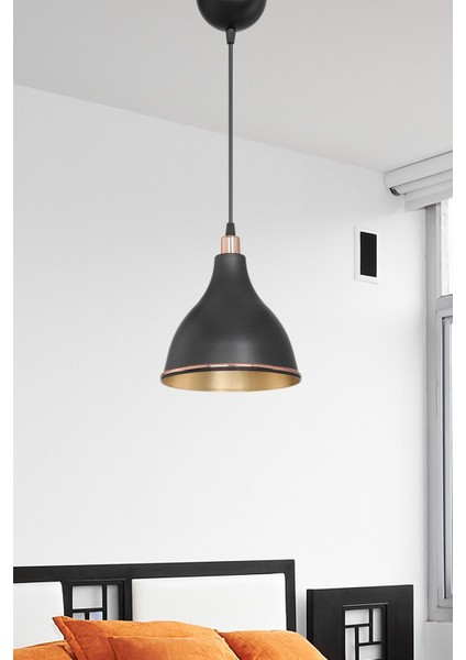 Siyah Sarkıt Avize Yatak Odası Salon Mutfak Koridor Lamba Içi Gold