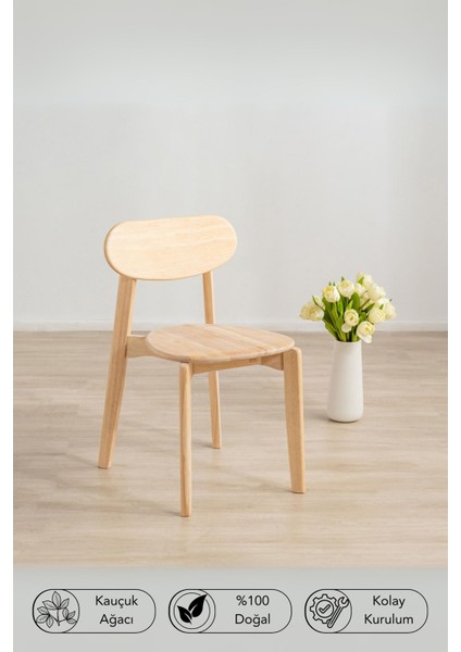 Natural Signature By Macco - Downing Masif Kauçuk Ağacı Sandalye 2'li