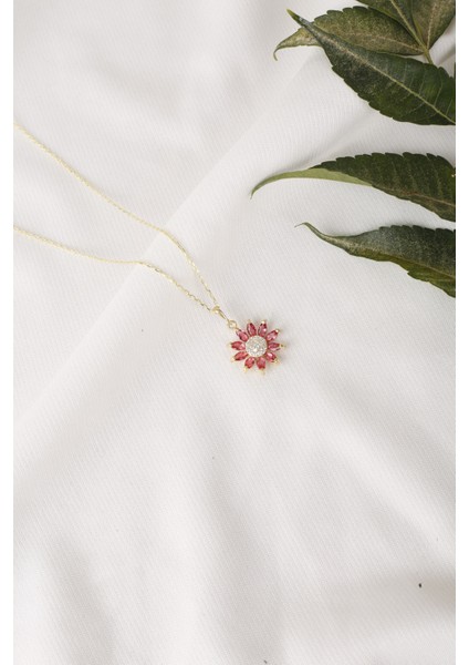 925 Ayar Gümüş,gold Kaplamalı,ışıklı Kutuda, Özel Tasarım Çiçek Kolye fiyatları