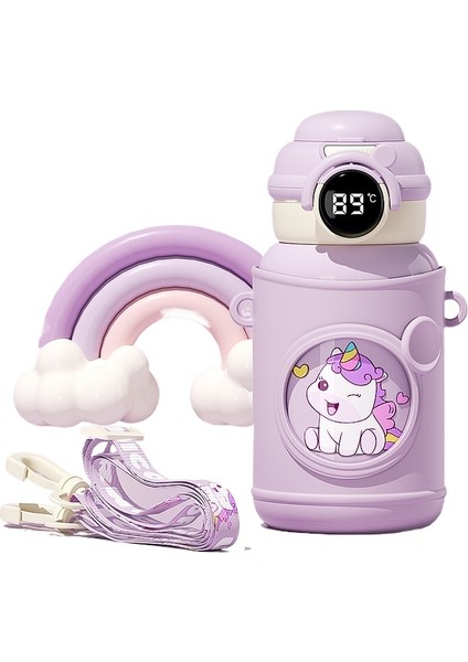 ZHOUHUAN3SHOP 316 Çocuk Yalıtımlı Bardak Akıllı Silikon Kollu Saman Bardaklar Okul Su Bardakları (Yurt Dışından)