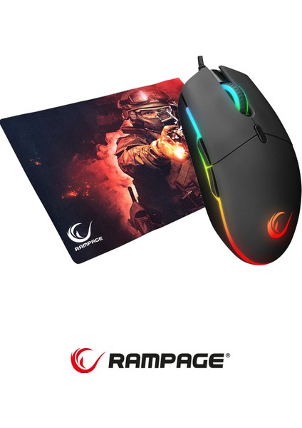SMX-R63 RGB Oyuncu Mouse BygameX 25x35cm Mousepad 2li Set