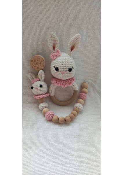 Pembe Tavşan Çıngırak Oyuncak