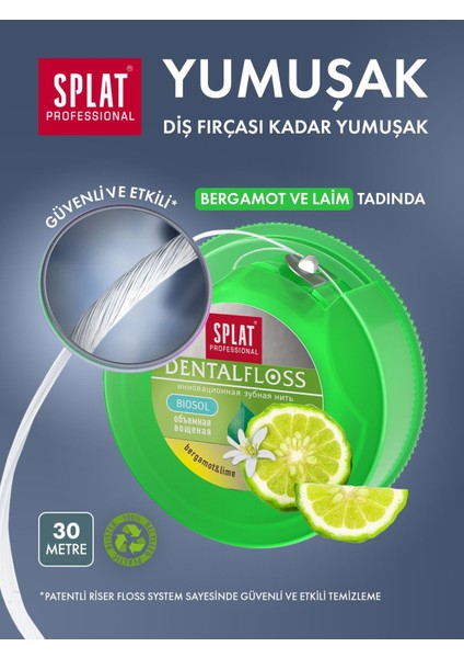 Professional Bergamot Ve Limon Aromalı Hacimli Diş Ipi 30 Metre