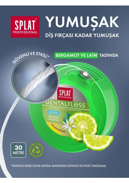 Splat Professional Bergamot Ve Limon Aromalı Hacimli Diş Ipi 30 Metre