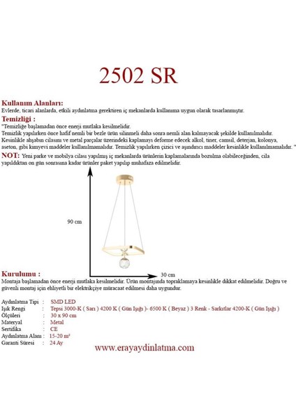2502-1 Gold LED Avize modelleri