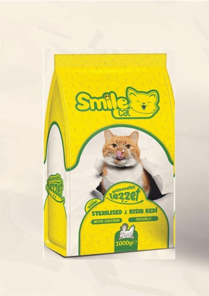 Smıle Cat Kısır Kedi Maması Tavuklu 1000 gr