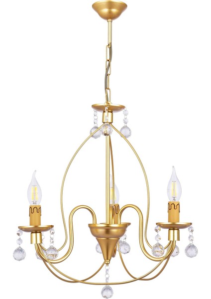 Hümayun 3 Lü Lü x Taşlı Avize (Gold) fiyatları