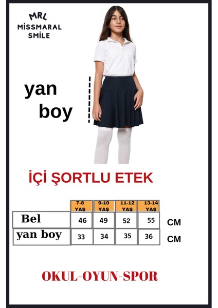 Kız Çocuk Okul Etek Lacivert Yyüksek Bel Içi Şortlu Okul-Oyun-Spor-Ekinlik Eteği fiyatları