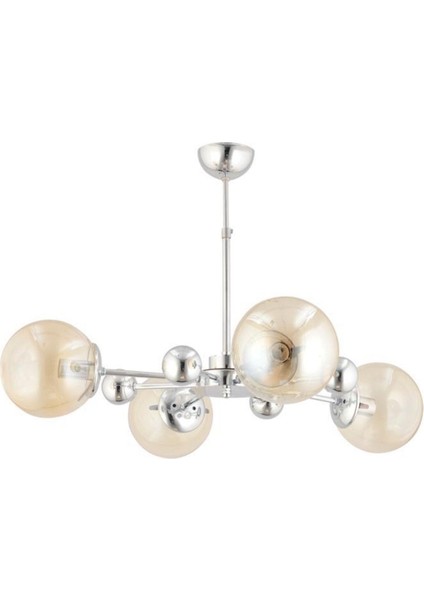 Nairobi 4'lü Gümüş Sarı Glop Camlı Avize fiyatları