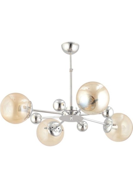 Nairobi 4'lü Gümüş Sarı Glop Camlı Avize modelleri