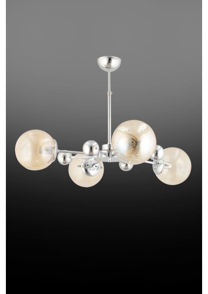 Nairobi 4'lü Gümüş Sarı Glop Camlı Avize indirimleri