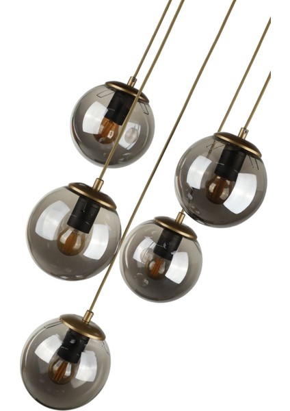 Alegro 5.li Avize Eskitme Füme Cam indirimleri