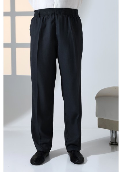 Erkek Rahat Kesim Beli Lastikli Cepli Hac ve Umre Kumaş Şalvar Pantolon - Antrasit (Isr) fırsatları