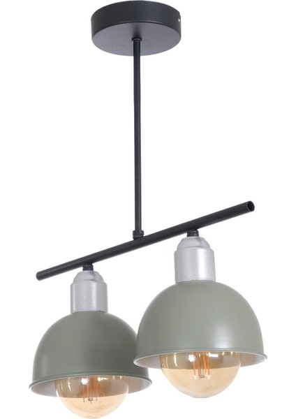 Elton Modern Tasarım Yatak Odası - Salon - Mutfak - Cafe Yeşil Renk 2 Li Avize