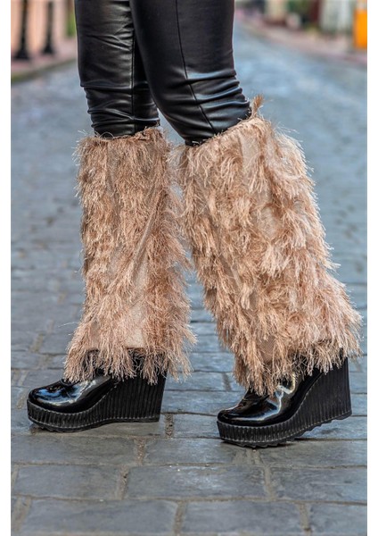 Bej Püsküllü Triko Tozluk fiyatları