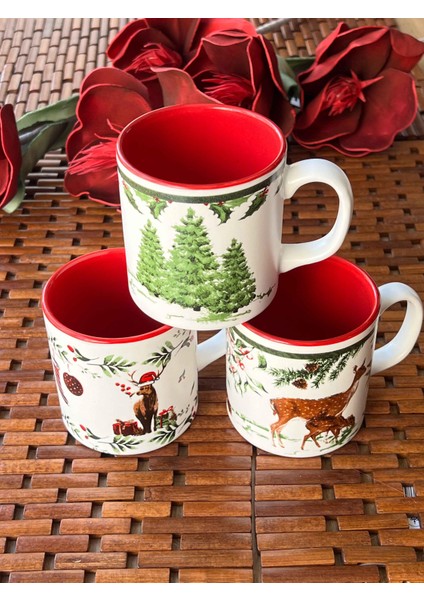 Christmas Whıte 10CM Kupa 3'lü