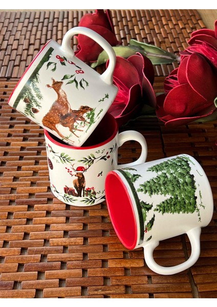 Christmas Whıte 10CM Kupa 3'lü
