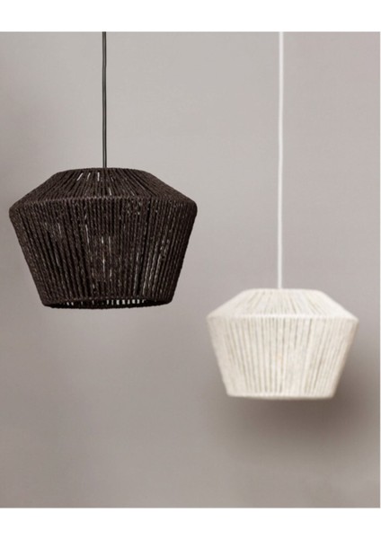 Makrome Pamuk Ipli Siyah Avize modelleri