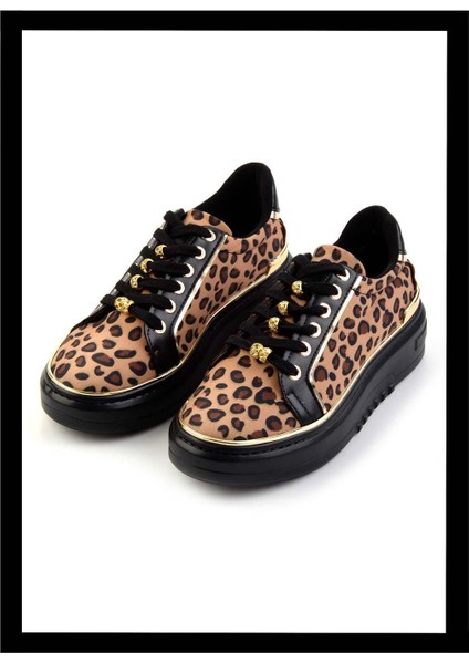 Leopar Kumaş Kadın Sneaker K01345096004