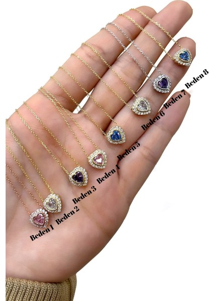 925 Ayar Gümüş,gold Kaplamalı,ışıklı Kutuda, Özel Tasarım Kalp Kolye modelleri