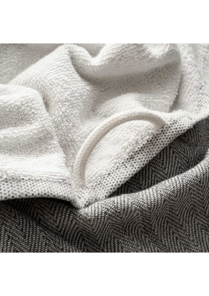 Erva 2'li Banyo Havlusu Seti Organik Pamuk Keten Melanj Antrasit 70 x 140 cm fırsatları
