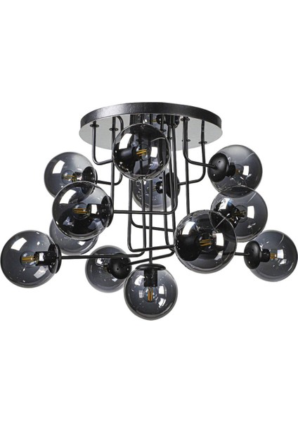 Hazeran 13.lü Siyah Füme Glop Camlı Avize fiyatları