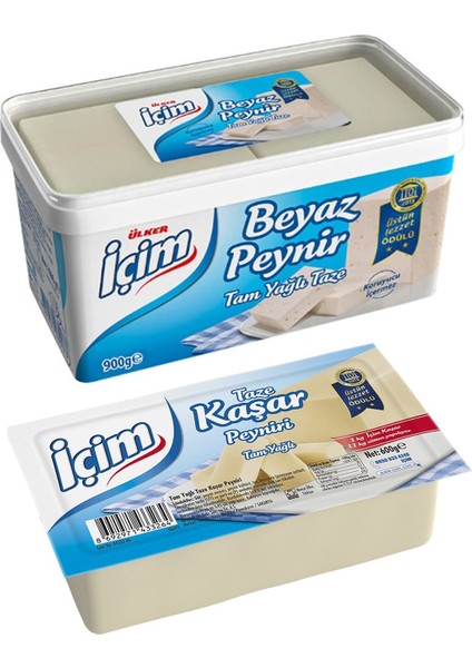 Içim Beyaz Peynir 900 gr + Taze Kaşar 600 gr 2 Li Set